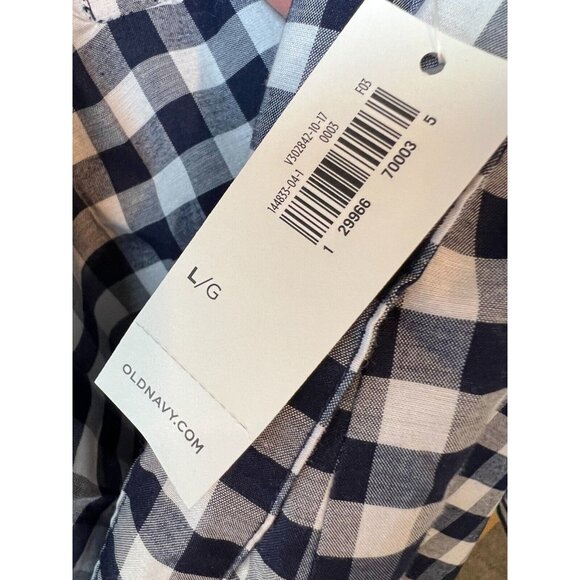 NWT Old Navy A-Line Dress Gingham Plaid size Large Ruffle Belted Summer Western - Picture 7 of 11